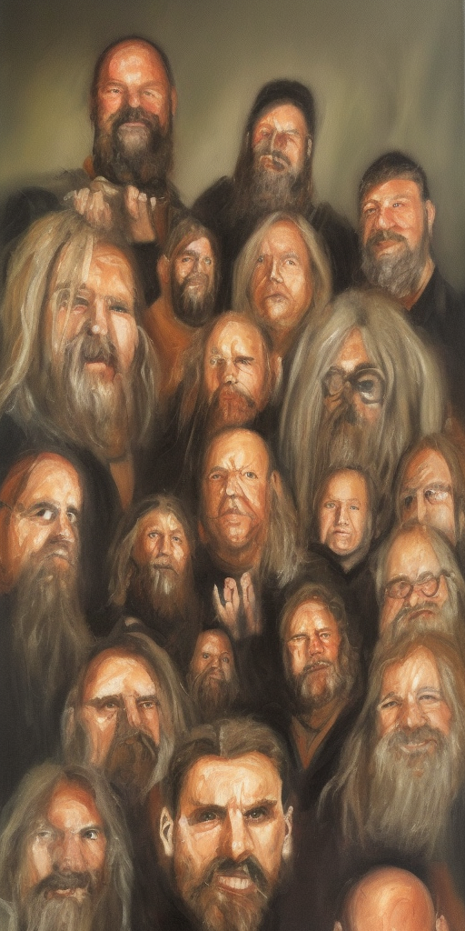 a oil painting of We are old sacks