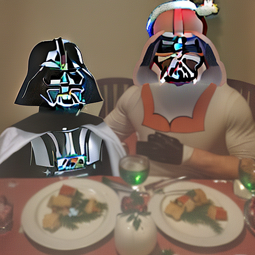 Christmas dinner with darth vader and superman 