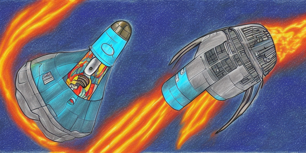 a drawing of an exploding disco rocket