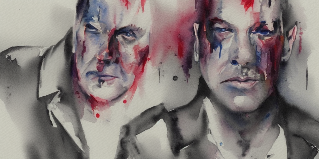 a watercolor painting of Lindemann strikes back now!