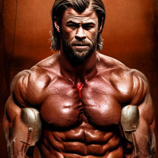 gigachad arthur morgan bodybuilder shirtless by rnarccus, chris hemsworth body by phausto, old west character portrait, old west background, ultra realistic, intricate details, smooth, sharp focus, illustration