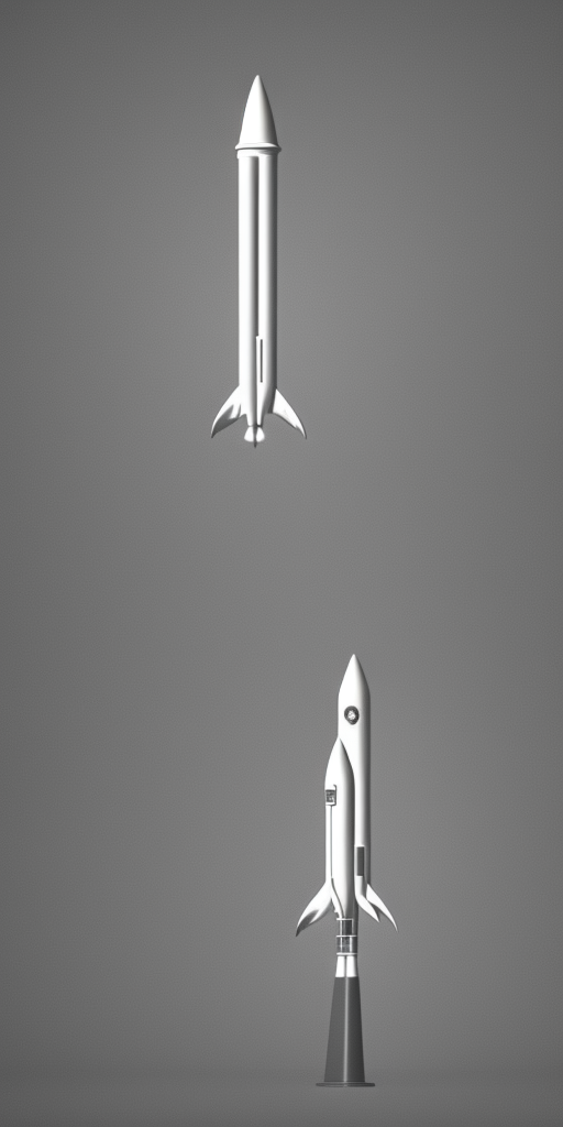 a 3d rendering of a rocket on a phallus