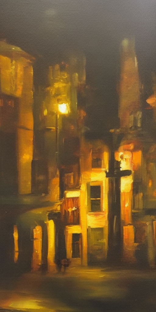 a oil painting In Daylight on the Night Side
