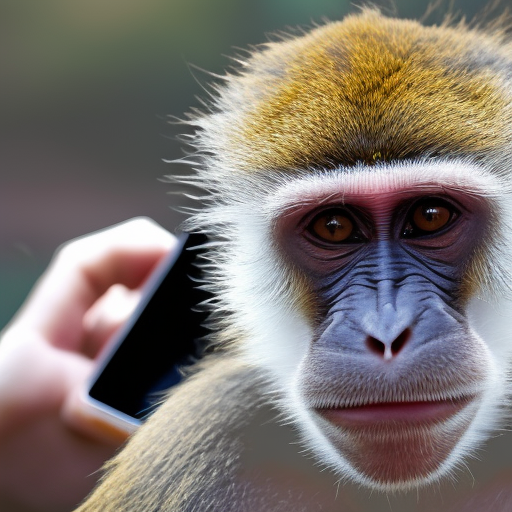 monkey with a smartphone