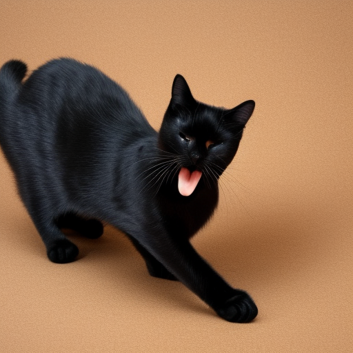 Black cat eating, 8k%>