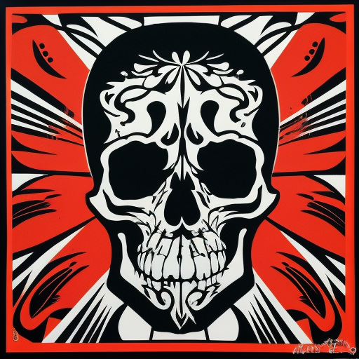  Abstract skull art by Shepard Fairey
