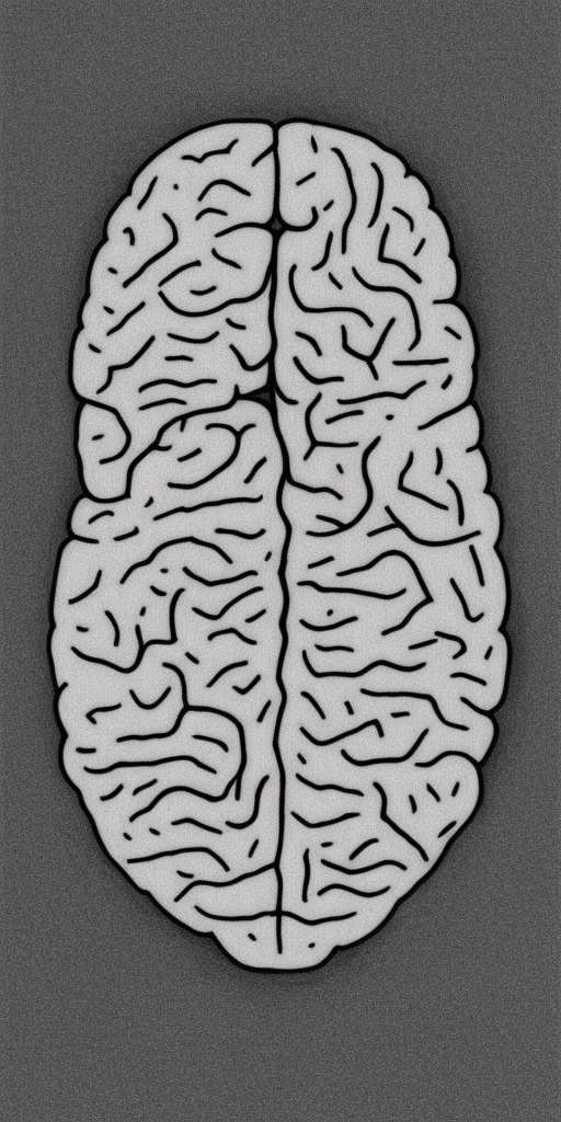 a drawing of a Brain in a hole