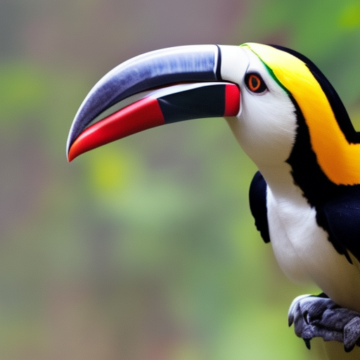 create a of a jaguar playing with a toucan