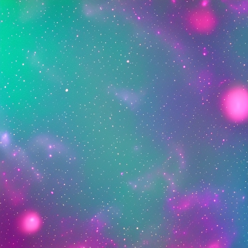 Whimsical teal pink and purple bubbles in galaxy space, 4k hdr
