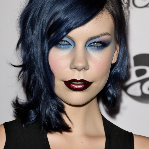 Dark Blue hair Lauren Cohan Gothic makeup