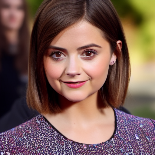 jenna coleman looking cute photo dimples large eyes profile shot beautiful face
