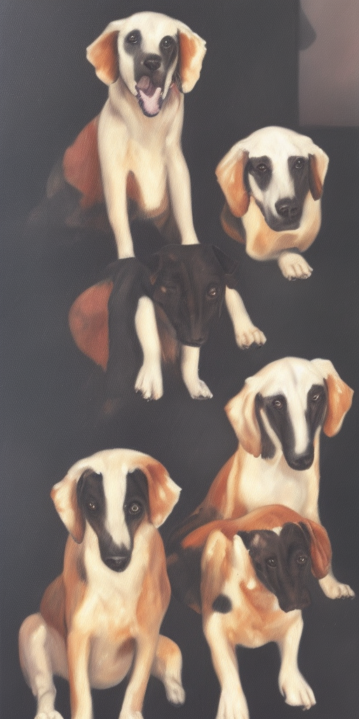 a oil painting of Think of someone else: Cerberus, that could be a good dog, a dog that is sometimes a bit much, but a good dog, that could be him. 
