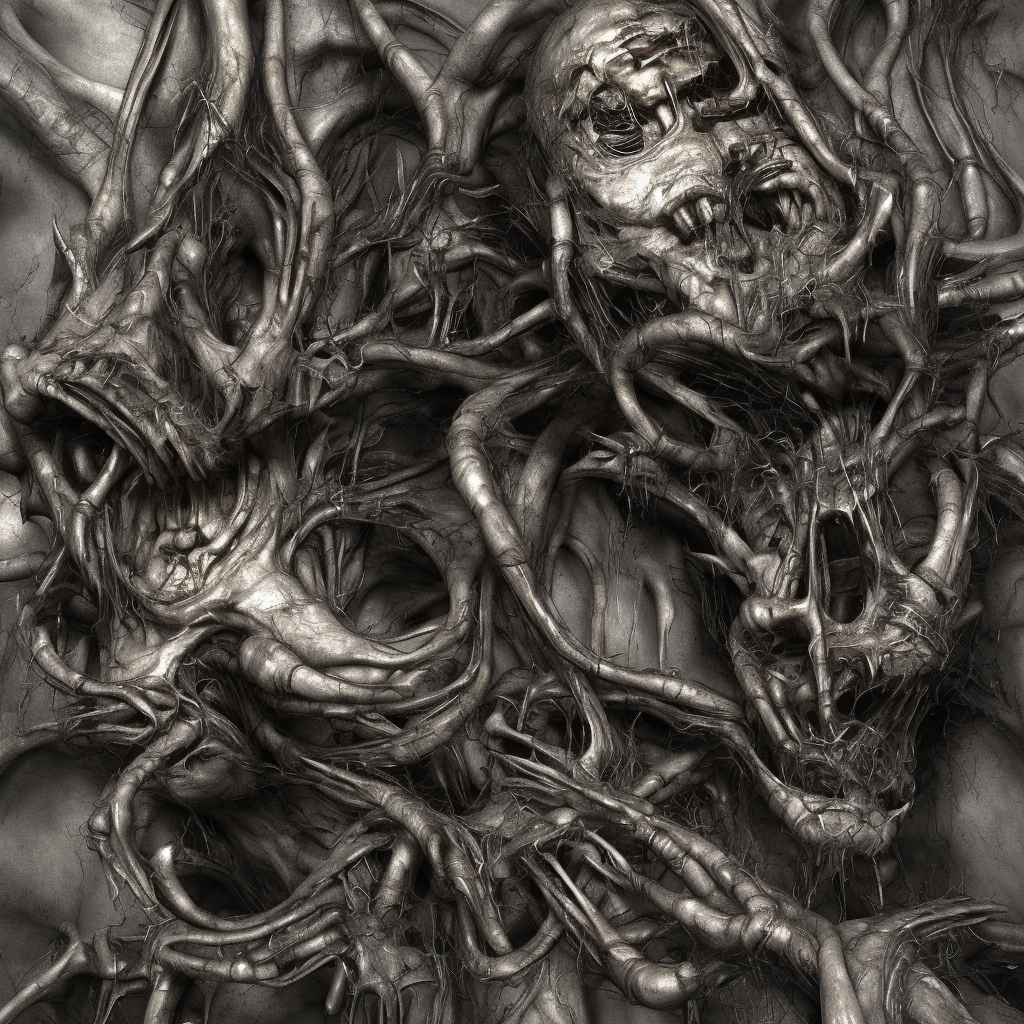 odontophobia, photorealistic 3 d render by hr giger