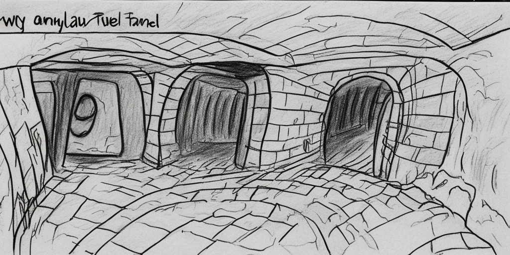 a drawing of What really happened to the tunnel? 