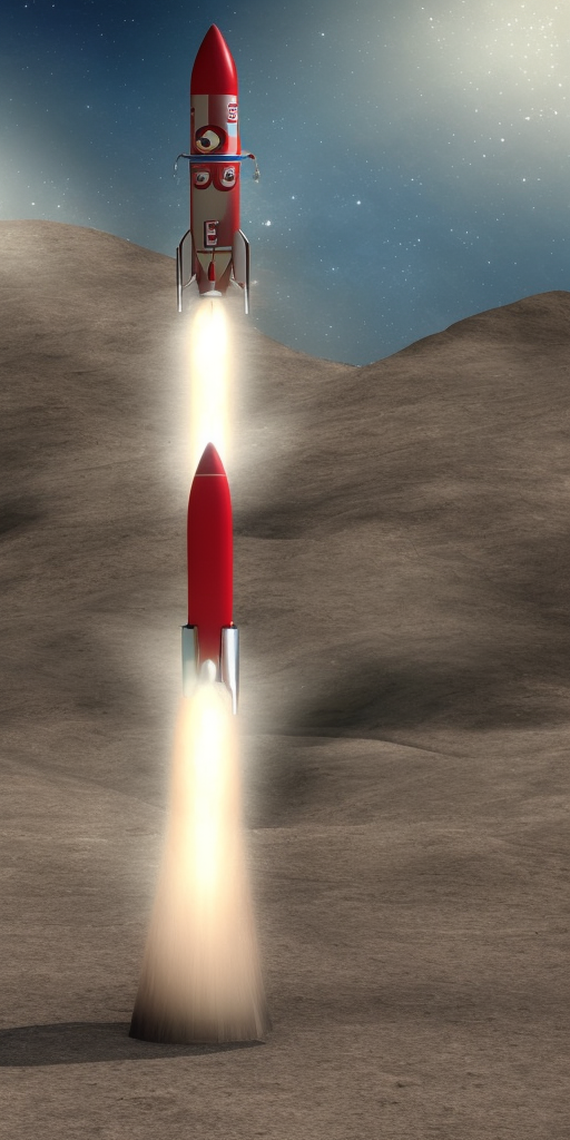 a 3d rendering of a Rock n Roll Rocket