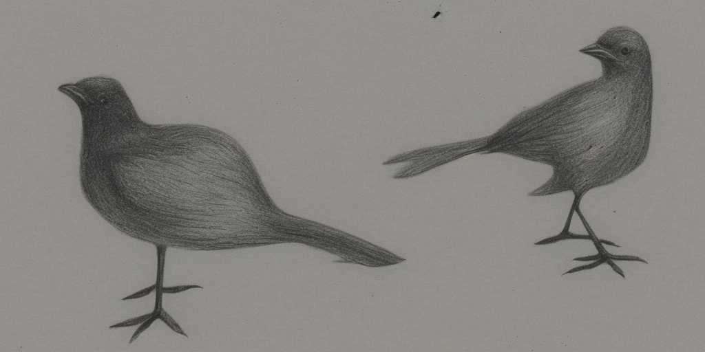 a drawing of A bird's corpse in the water
