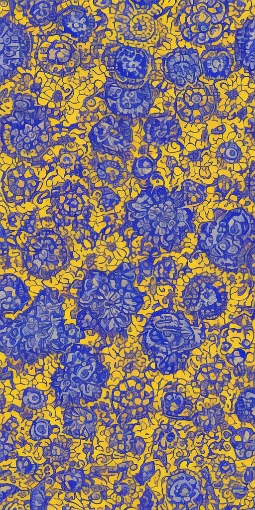 Square drawing in the center of which is a volume control labeled from 1 to 11, as it is typically found in guitar amplifiers. He stands, but not quite on 11. The background is a dark blue floral pattern.