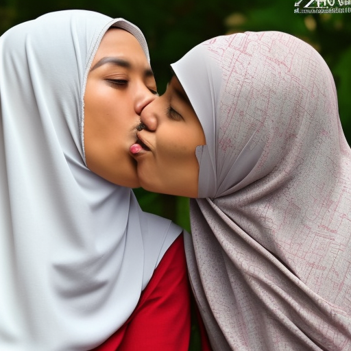 two ustazah malay woman kissing 