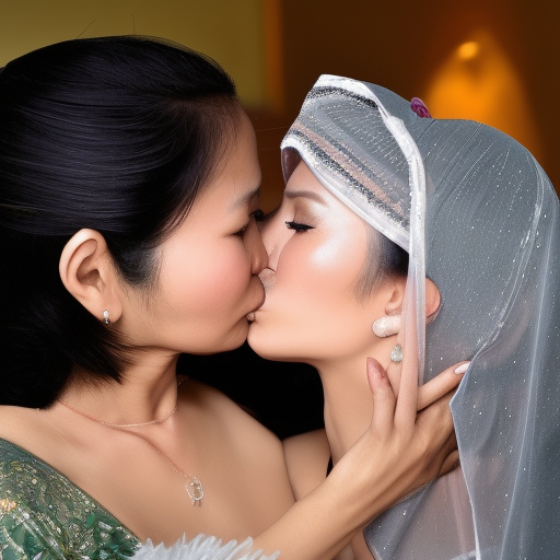 two malay woman kiss