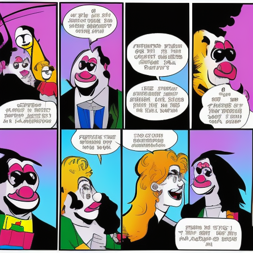 sechs spanische clowns im comic style machen blödsinn