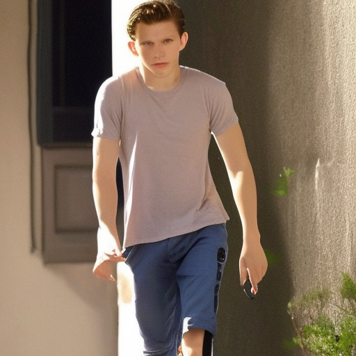 tom holland has his hands replaced with feet, realistic bare feet, feet instead of hands