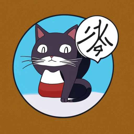 cat mascot, brand logo, studio ghibli, circle, anime, games,