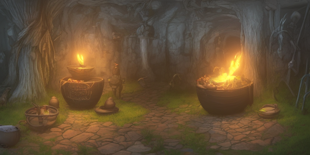 a artstation of a Witch's cauldron