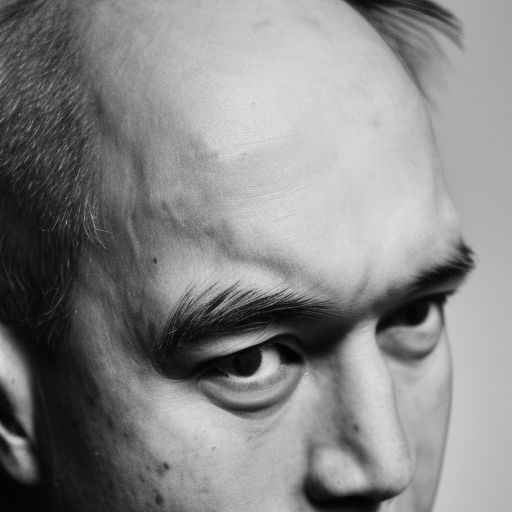 hyperdetailed closeup portrait black and white photograph of ivan chew