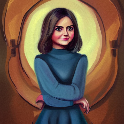 portrait of jenna coleman. beautiful painting. stunning smooth pretty character cartoon concept art.