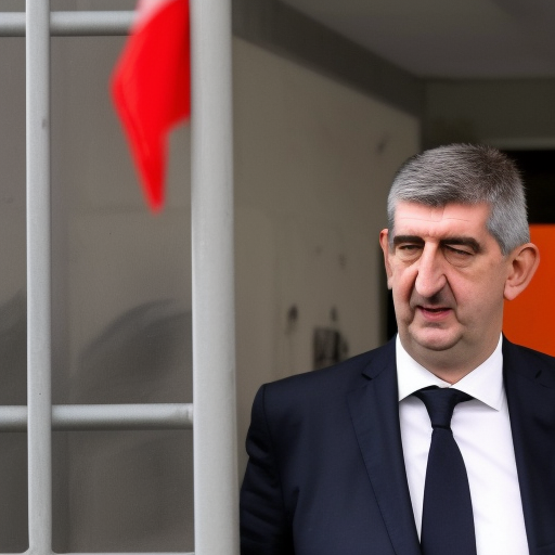 comunist andrej babis in jail with security guard