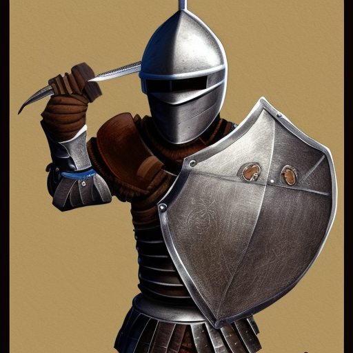 knight with armour bearing sword photorealistic