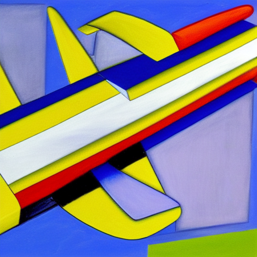 Airplane in the style of cubism