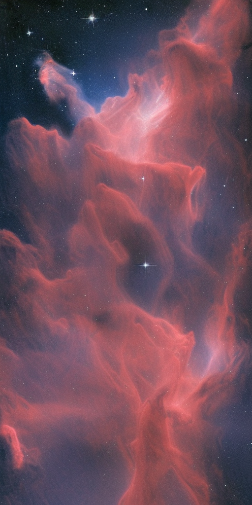 a painting of Wisps Surrounding the Horsehead Nebula 