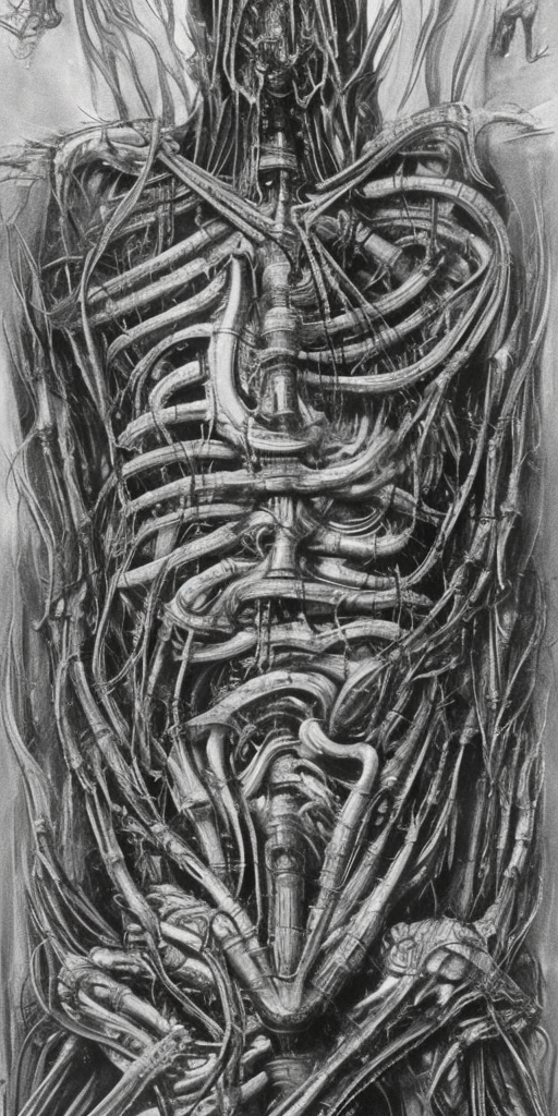 a H.R. Giger of How I long to see you again! My heart beats faster at the thought that you will ideally arrive in Cologne on 28.07.2023 in the course of the afternoon. I implore you to stay until the following Monday so that we can enjoy our precious time together. I know that it will be difficult for you to part with your homeland, but I promise you that it will be worth it. I have prepared everything for your arrival. You don't need to worry about making your accommodation. Everything is arranged. I just ask you to bring appropriate clothing, preferably in black. You know how strict the customs are here. I can't wait to hug you. Yours sincerely and faithfully,