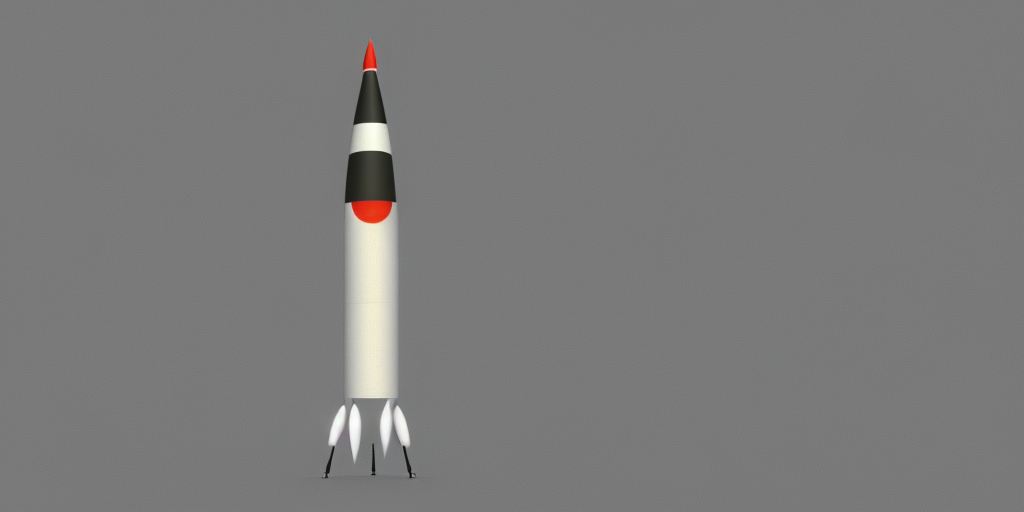 a 3d rendering of a rocket on a phallus