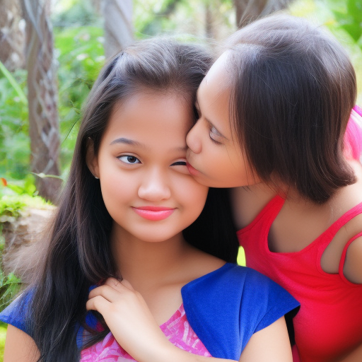two preteens malaysia girl kissing in part time jobs 
