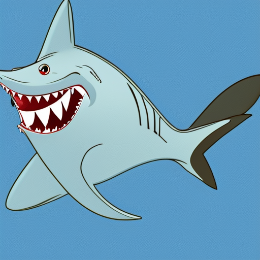 cartoon shark holding a diomond