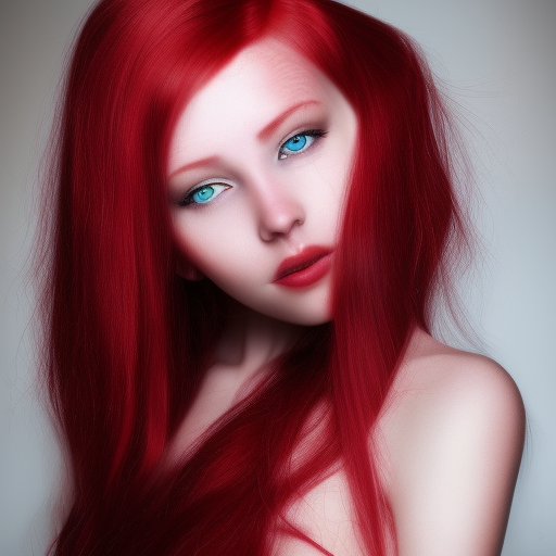 girl age 20 years realistic red hair beautyful  in the galaxy