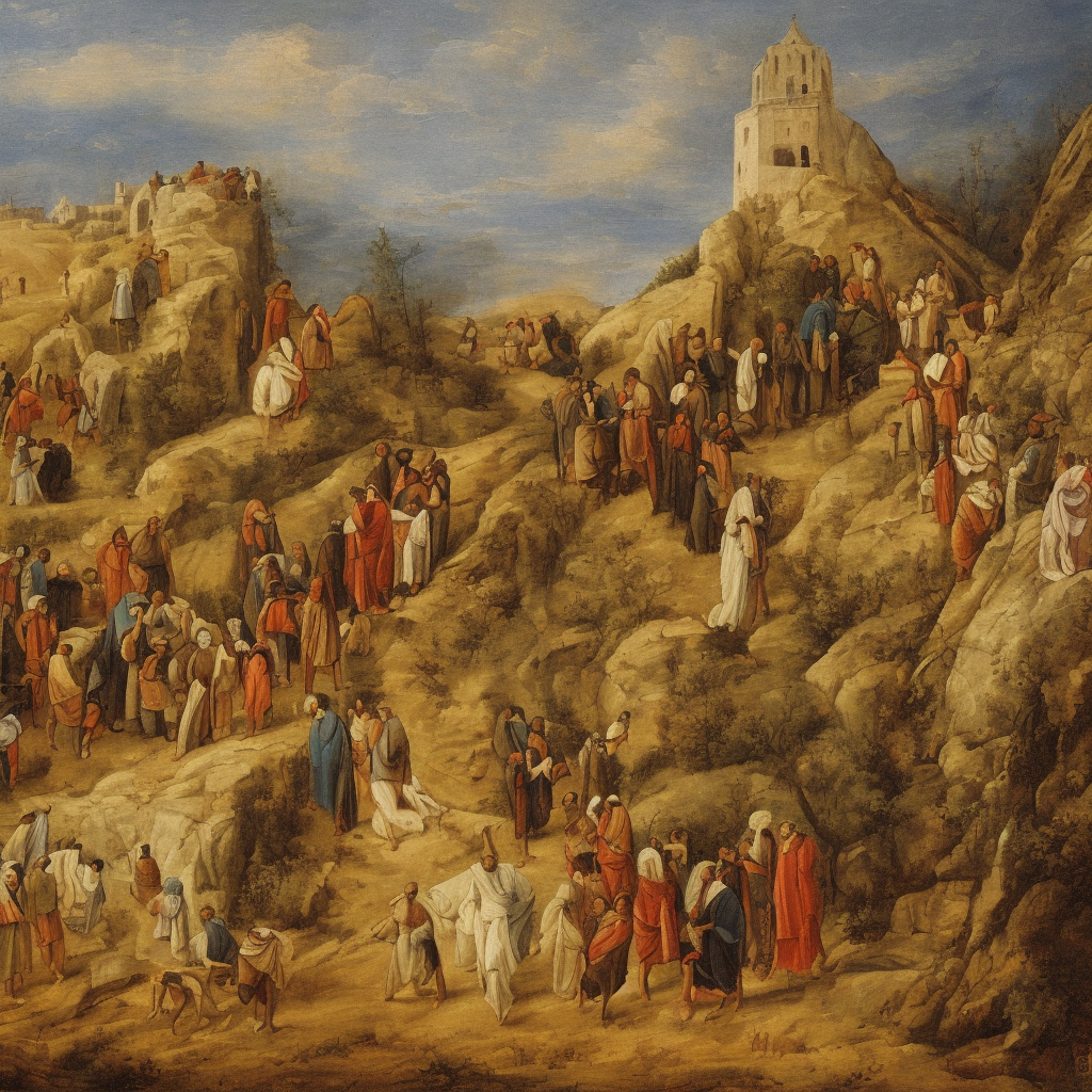 a painting of the way to Bethlehem