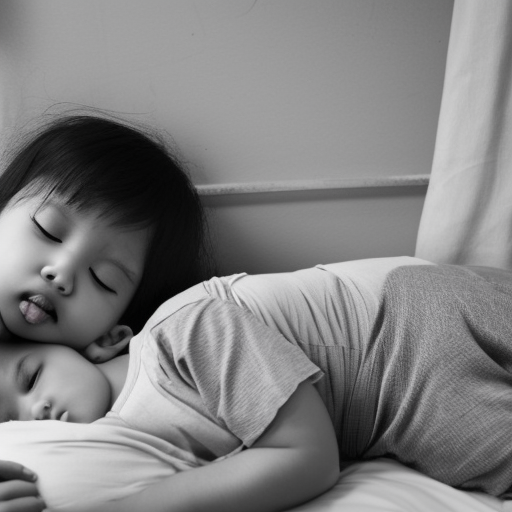 two Little melayu girl kissing in lie down on bed 