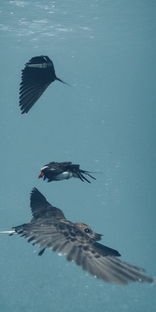 A bird's corpse under water