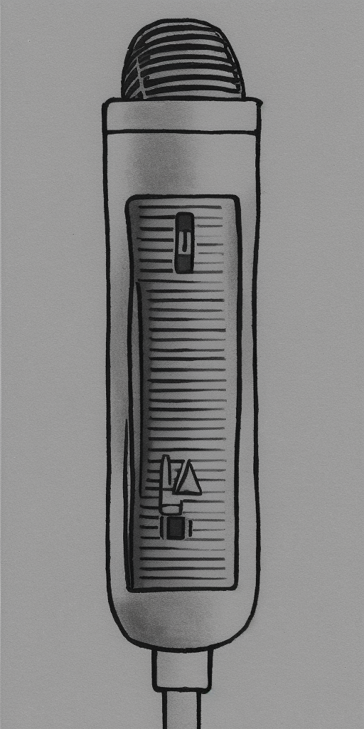 a drawing of Rocket Guitar Keyboard Synthesizer Microphone
