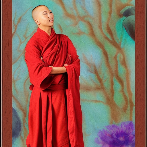 alien zen monk impressionist female robes