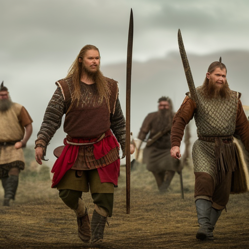 a vikings, from the front, walking in the vikings series