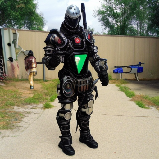 A man, sci-fi armor, detonator orgun