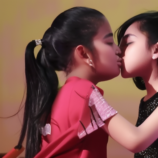 two preteens idol melayu girl kissing in anugerah lagu 