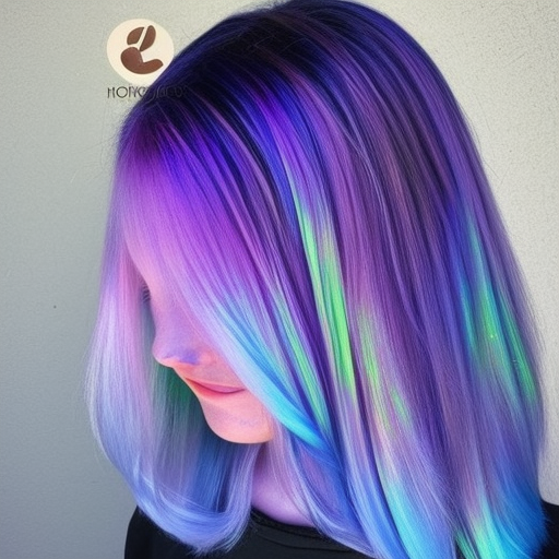 glowing light iridescent hair color