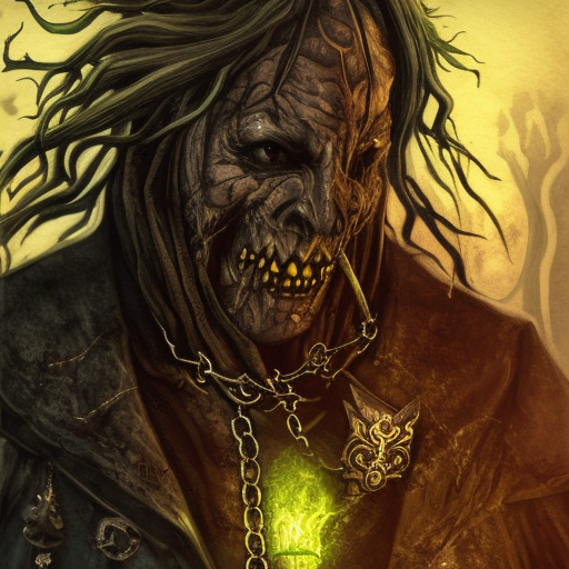 dark warlock of Belakor with chains, Warhammer fantasy, creepy, grim-dark, gritty, realistic, illustration, high definition