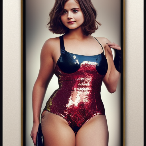 Jenna Coleman curvy feminine muscle strong wearing an elegant elaborate tight latex-nylon-leather sequined tube gown with red highlights, thin-waist, thick-thighs, cgsociety, photorealistic, sublime-comforting ambience, 16k, smooth, sharp focus, trending on ArtStation, volumetric lighting, bikini, worksafe