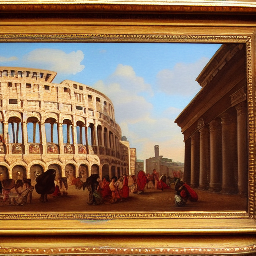 a grand entrance to a roman market oil painting on canvas